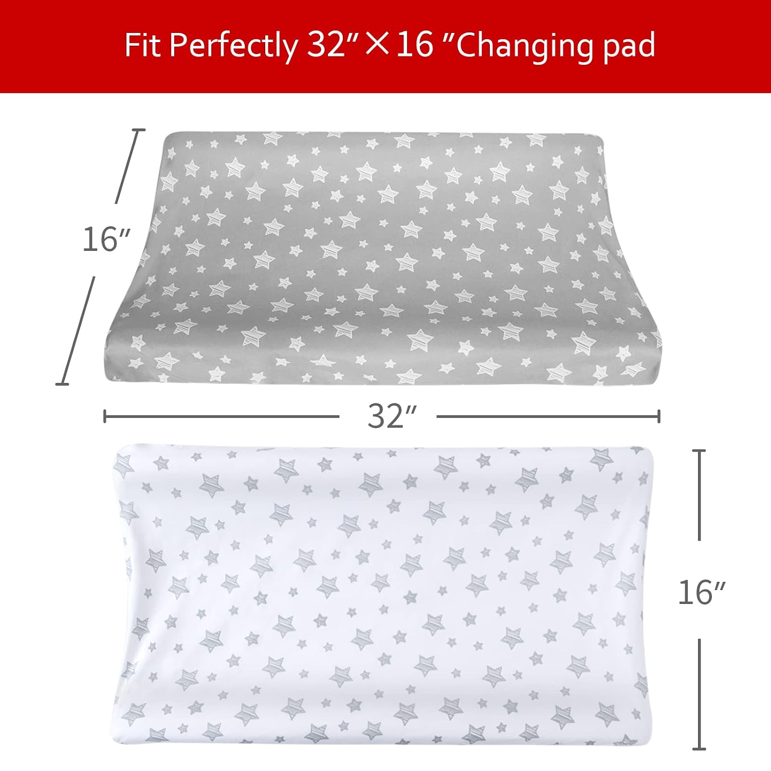 Changing Pad Cover for Boys Girls, Soft Unisex Diaper Change Table Sheets