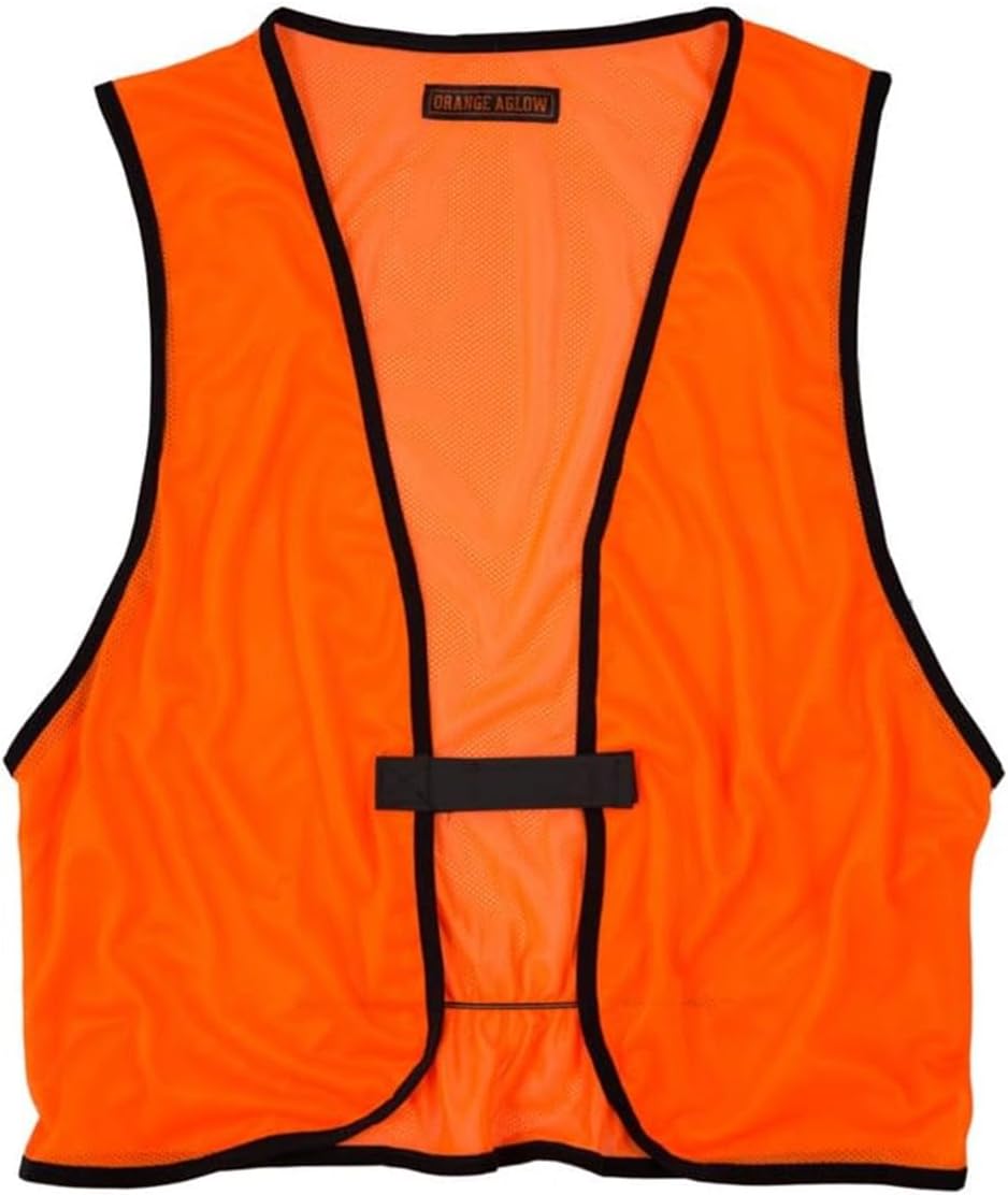 Orange Aglow Lightweight Mesh Blaze Orange Hunting Safety Vest - Ultralightweight & Breathable, Visible Day & Night