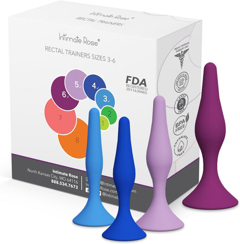Rectal Dilator Trainer Set for Men and Women 4-Pack, Sizes 3-6