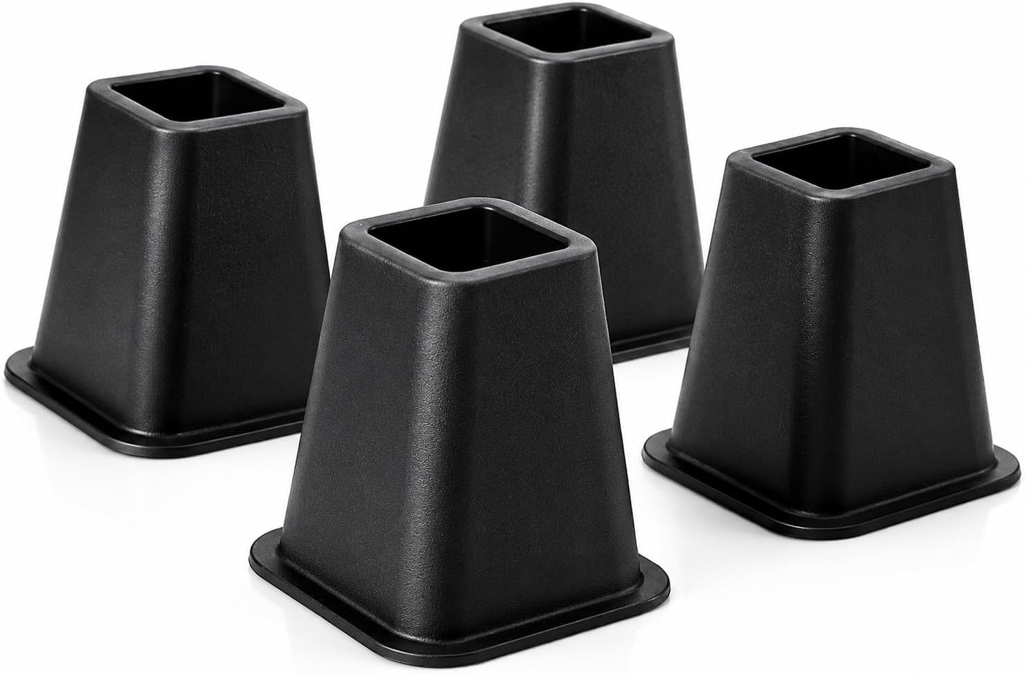 HOME IT 5 to 6-inch Super Quality Black Bed Risers - Helps You Storage Under the Bed - 4-Pack (White)