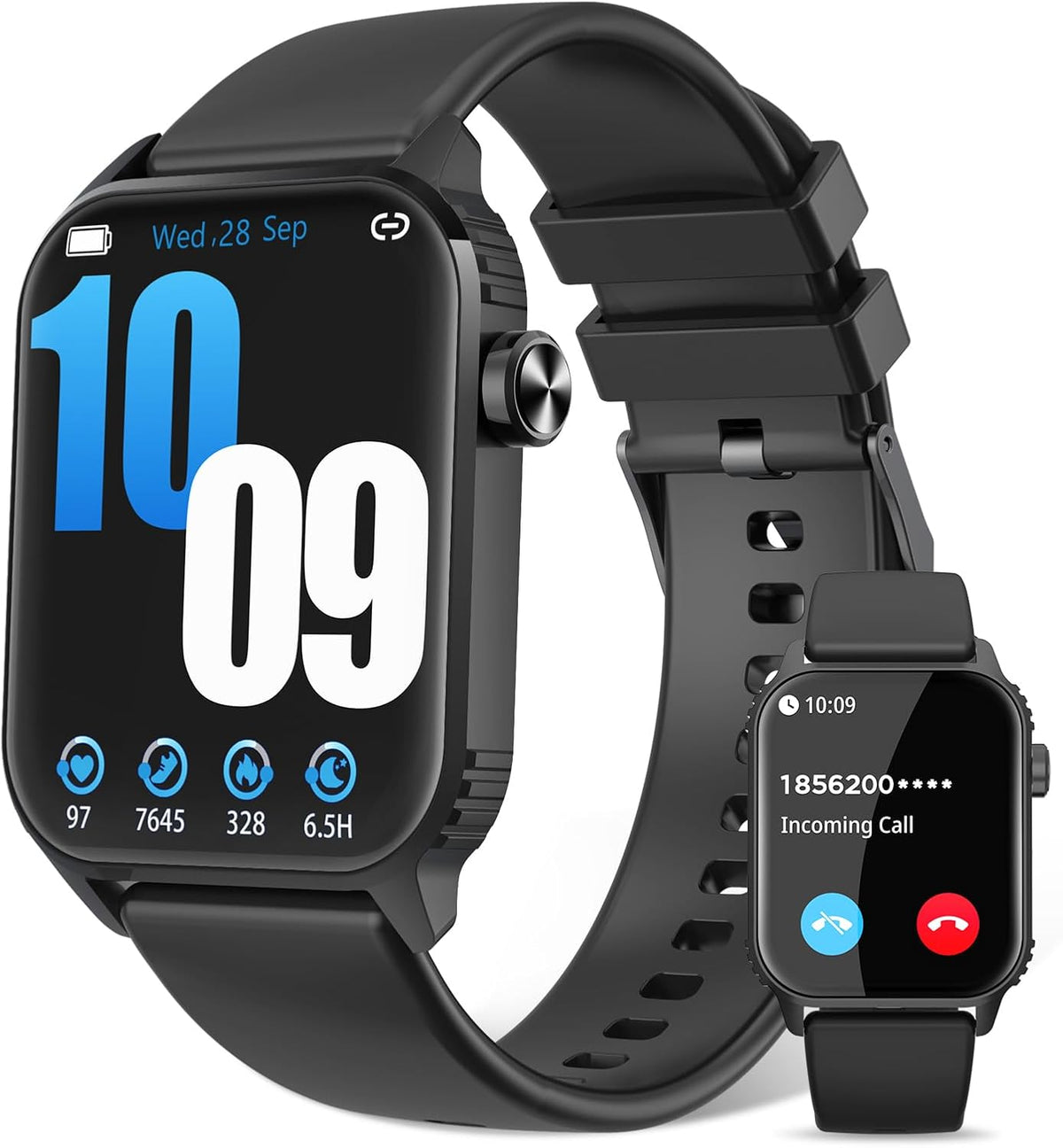 Smart Watch for Men, 120+ Sports Modes Smartwatch with 1.83" HD Touchsreen, Sleep Monitor, IP67 Waterproof, Bluetooth Call & Music Control Fitness Watch for iPhone/Android (Black)