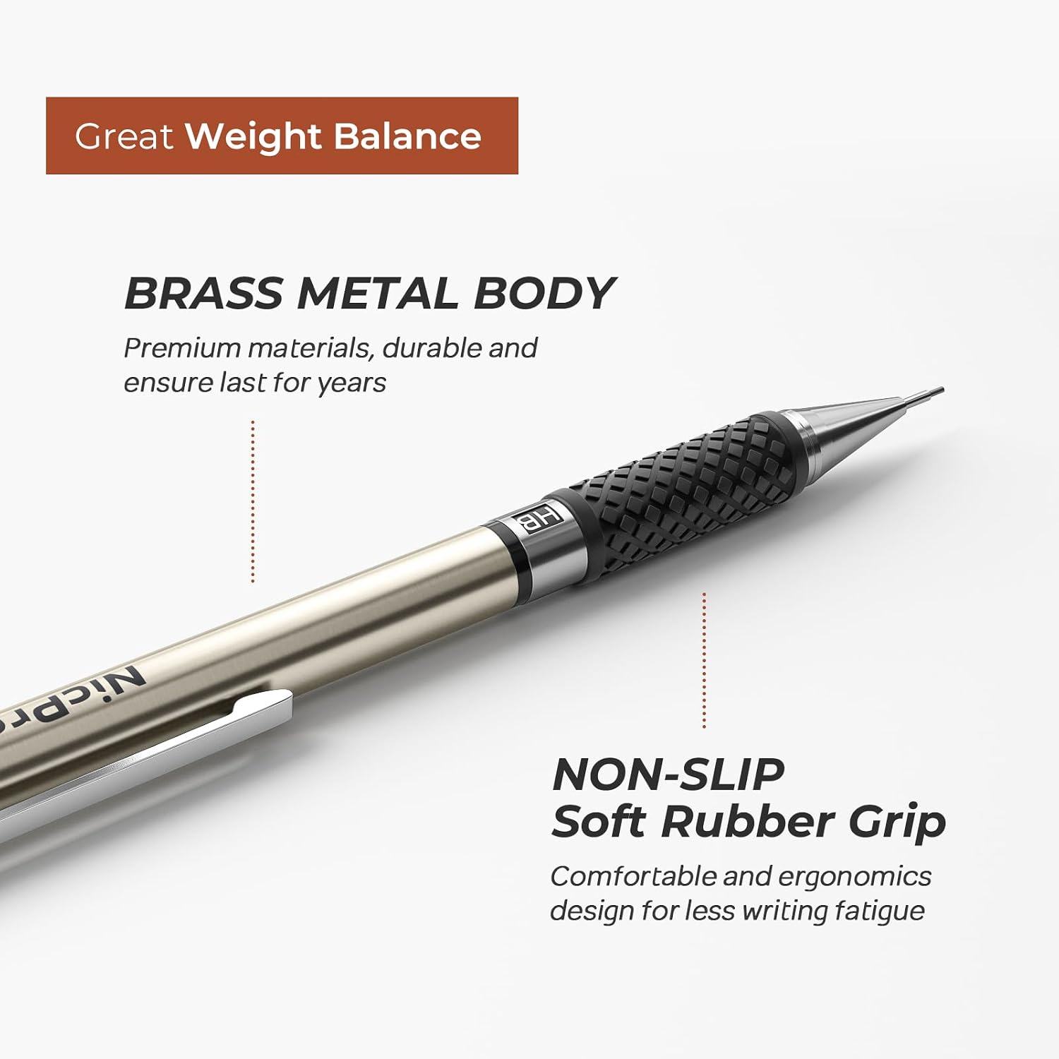Nicpro 0.7 mm Art Mechanical Pencil Set in Storage Case, 3 PCS