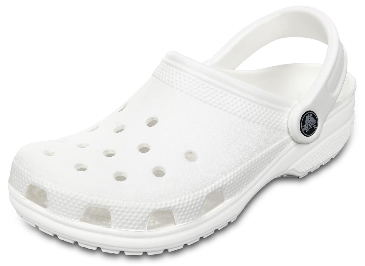 Crocs Unisex-Adult Classic Clog, Clogs for Women and Men, White, 12 Women/10 Men