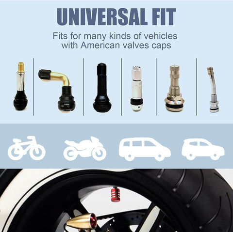 DECURCAR Tire Valve Stem Caps 5 Pack American Flag - Red