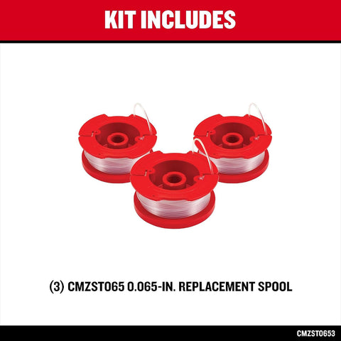 CRAFTSMAN Genuine OEM String Trimmer Line, Weed Eater and Weed Wacker String, 0.065- Inch, 30-Feet of Replacement Spool, 3-Pack Spools (CMZST0653)