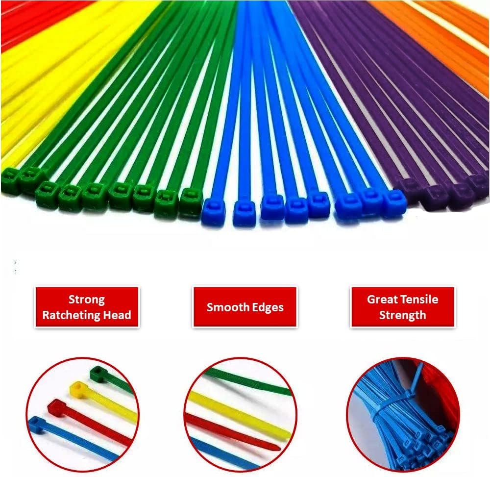 Kable Kontrol Cable Zip Ties, 14 Inch, 100 Pcs, HD 120lbs Test, Yellow