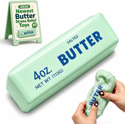 Crunchy Butter Squishy Asmr Bead Filled, Slow Rising Squeeze (Green Butter)