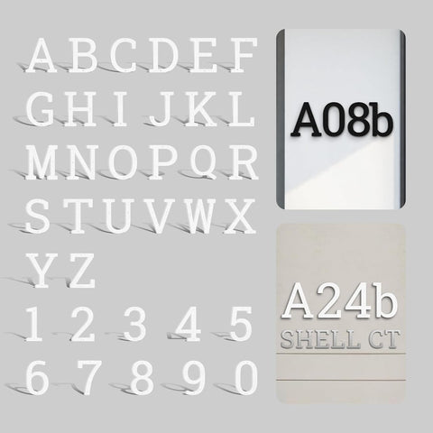 Custom 4PCS Stainless Steel Floating House Numbers, 2-36 IN Metal House Numbers for Outside, Black/White/Silver Custom Door Number for Street, Garden, Apartment, Office (7)