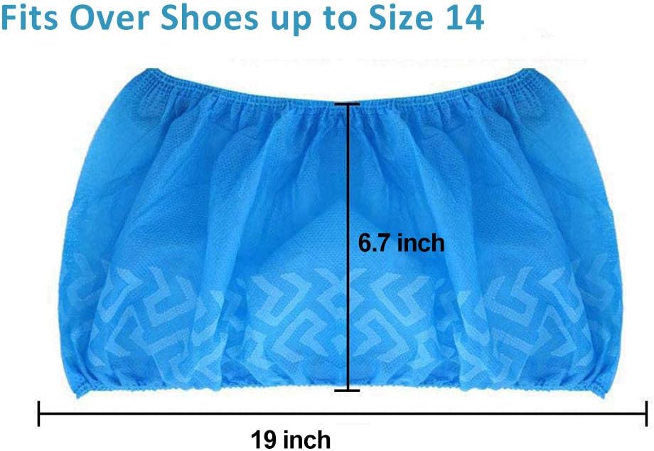 Disposable Shoe Covers, Non-Slip, 500 Pairs, Fits Men's 14
