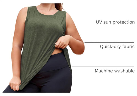 LALAGEN Plus Size Womens Workout Tank Tops Sleeveless Summer Loose Fit Flowy Yoga Athletic Running Shirts Pilates Outfits