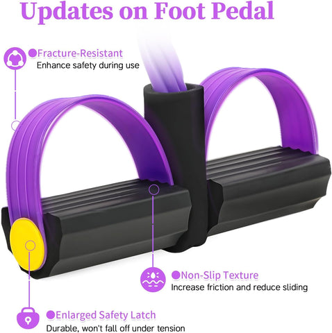 Pedal Resistance Band with Handle, Upgraded 6-Tube Exercise Bands