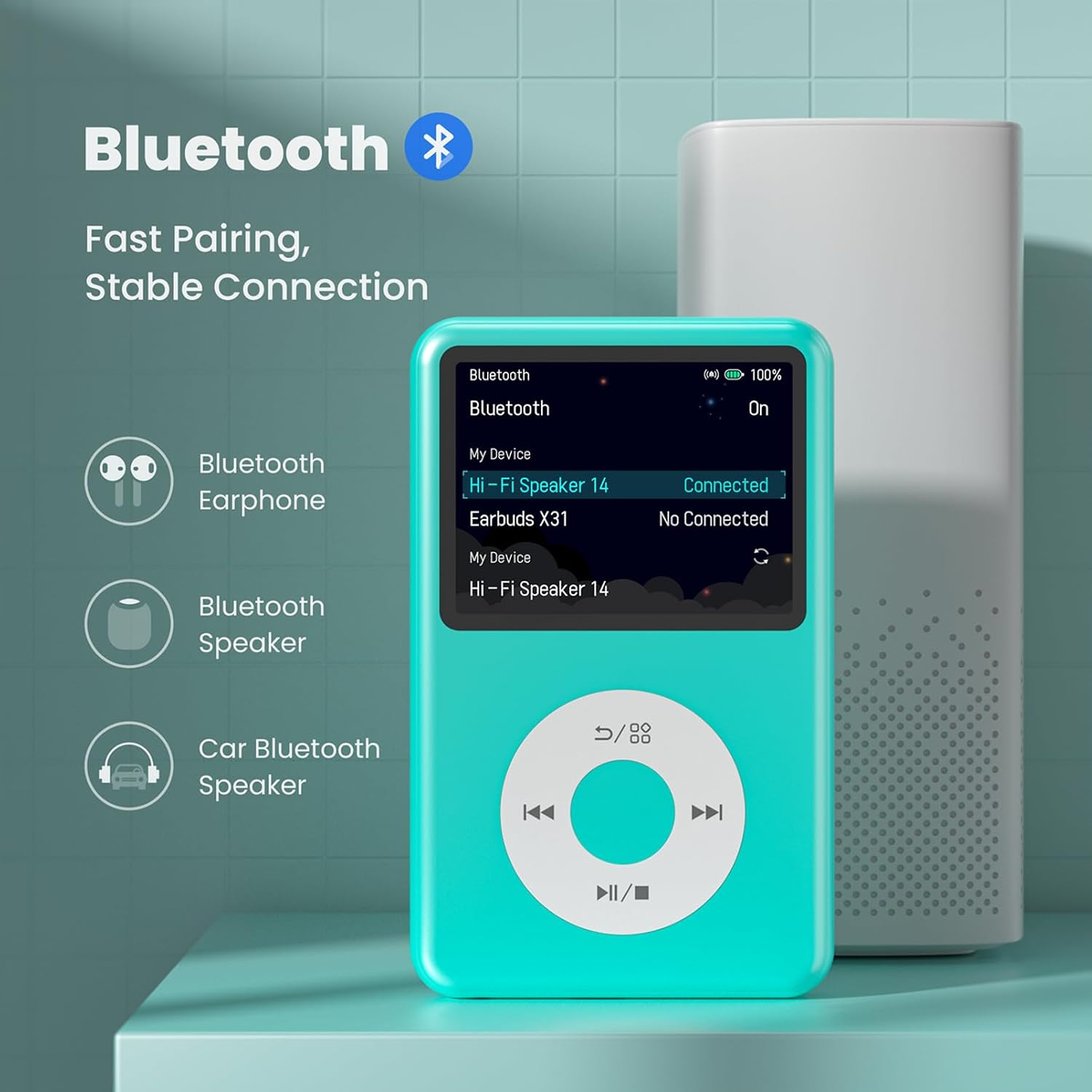 MP3 Player with Bluetooth Y1 64GB Video EBOOK Green