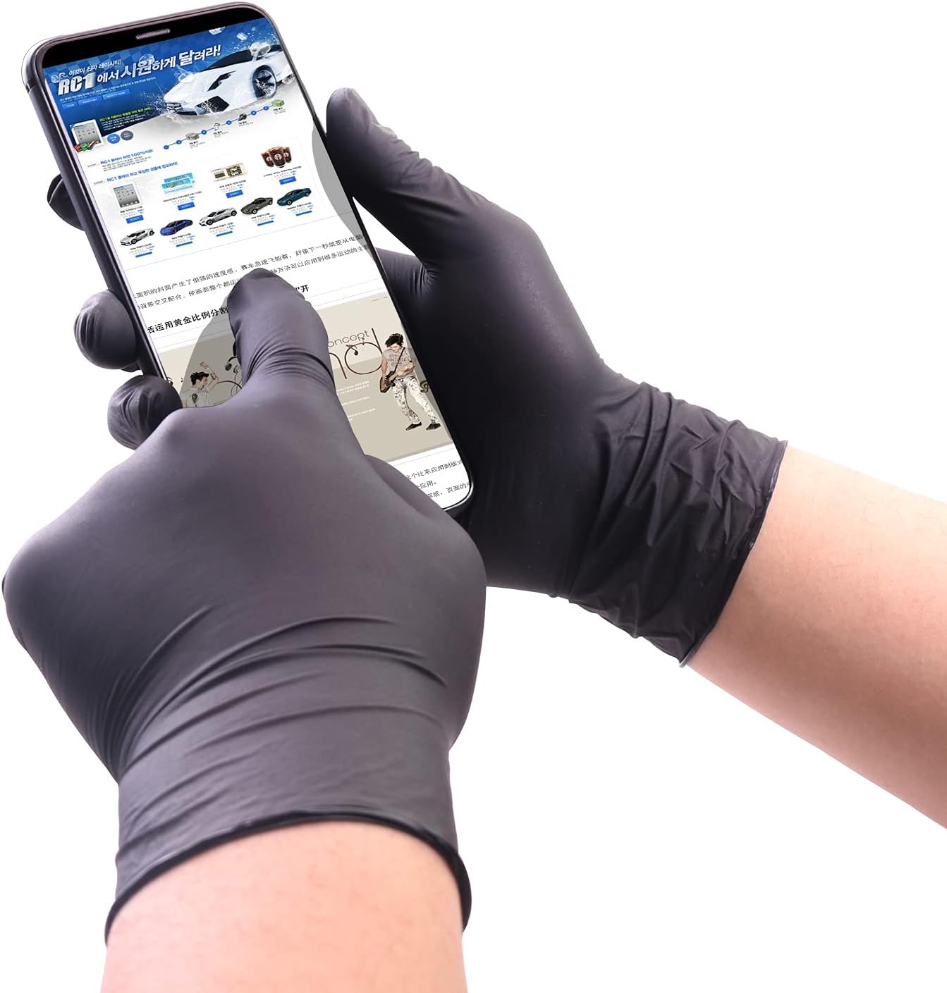 Wostar Nitrile Disposable Gloves Powder & Latex Free 4mil Touch Screen Disposable Non-Sterile Nitrile Exam Gloves