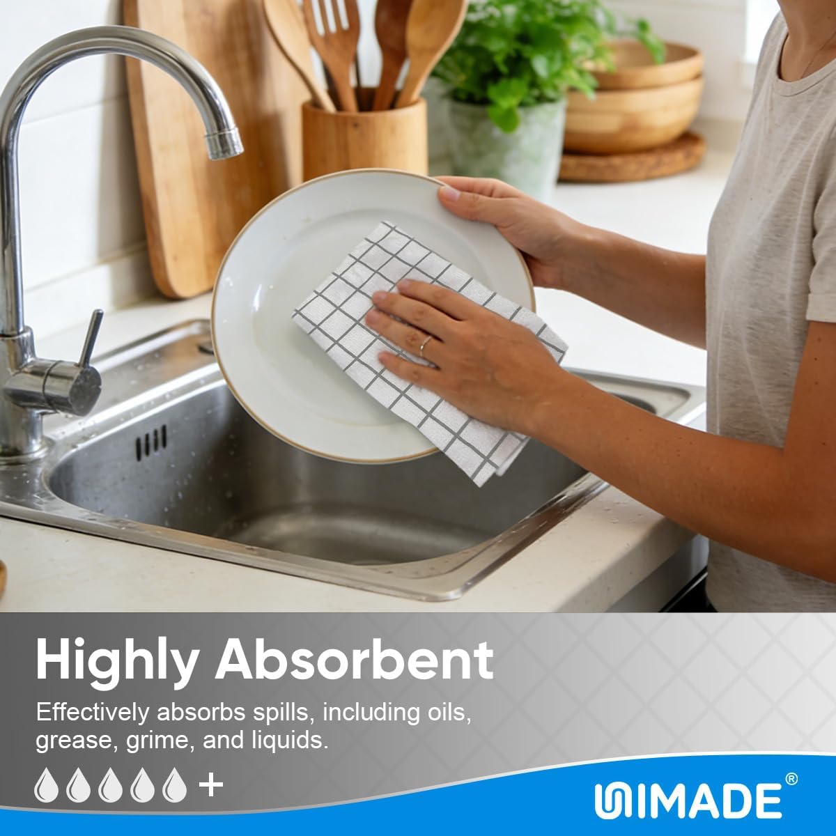 UNIMADE Microfiber Cleaning Cloths, 100 Sheets Kitchen Towels & Dish Cloths