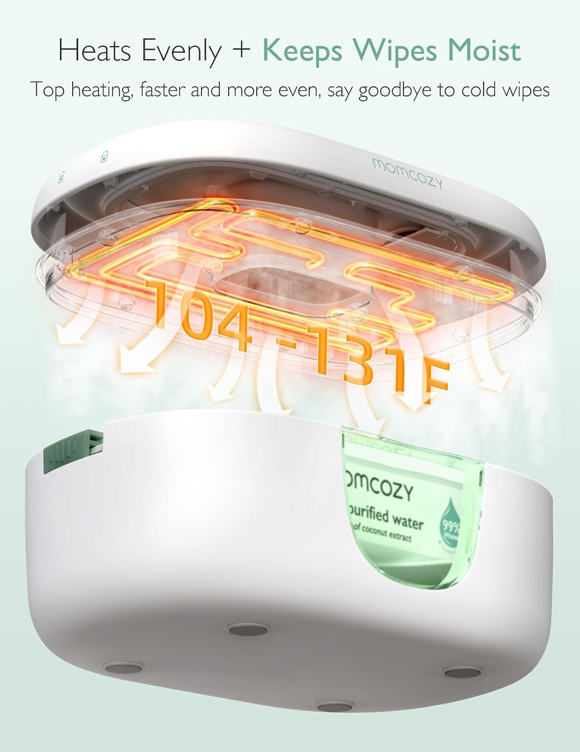 Momcozy Baby Wipe Warmer, Innovative Spring Design,Large Capacity Dispenser