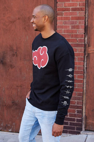 Ripple Junction Men’s Naruto Shippuden Anti-Leaf Clouds Crew-Neck Fleece Sweatshirt