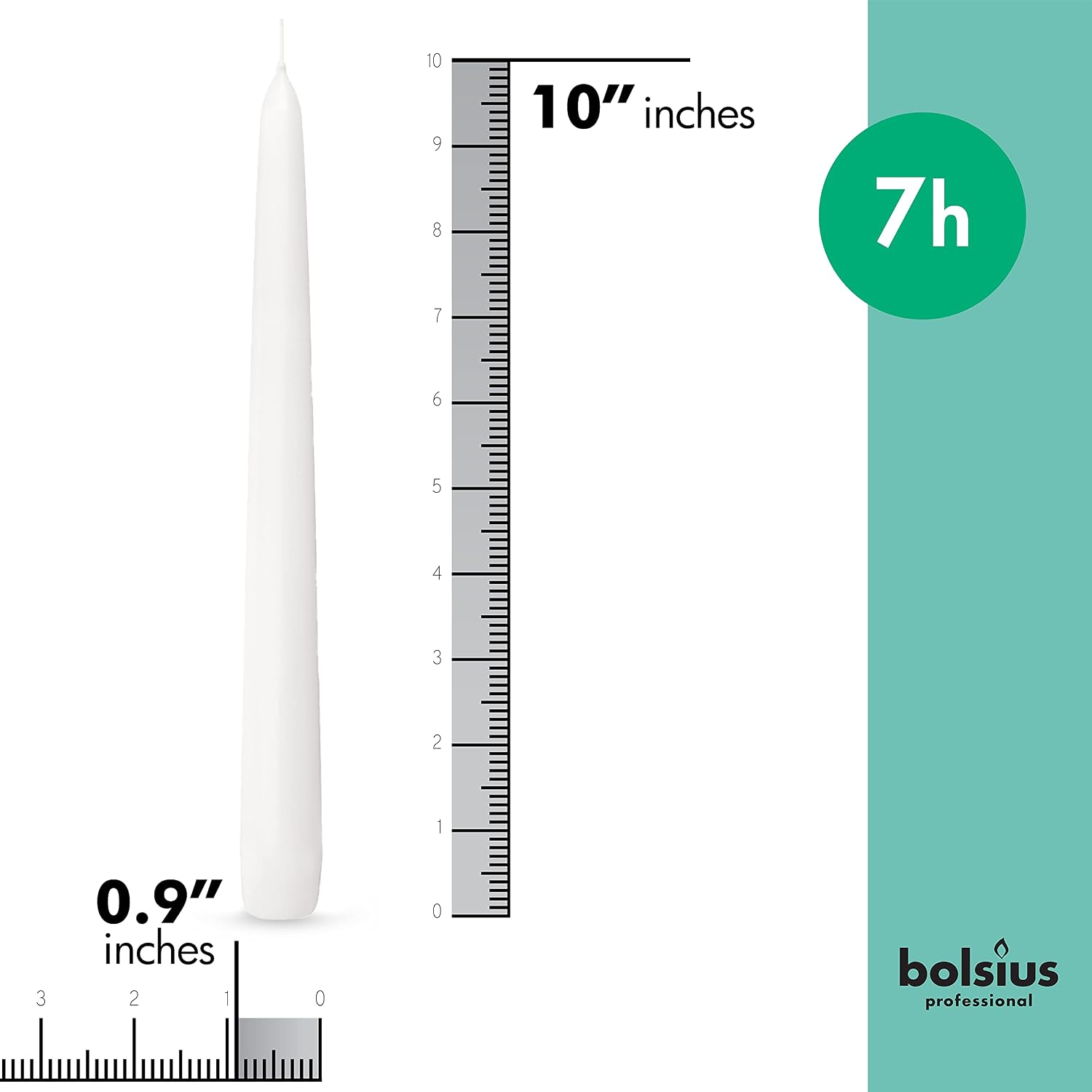 BOLSIUS White Taper Candles 100 Count Bulk Pack - 10 Inch Dinner Candle Set - 7+ Burn Hours - Premium European Quality - Smooth Flame - 100% Cotton Wick - Smokeless & Dripless Household Candlesticks