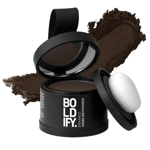 BOLDIFY Hairline Powder - Root Touch Up & Hair Loss Cover Up, Instant Gray Coverage 48-Hour Stain-Proof Hair Color Powder for Women & Men, Hair Fibers and Hair Topper Alternative (Ash Brown)