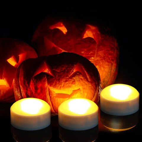 3 Halloween Battery LED Jack-O-Lantern Pumpkin Lights with Remote White