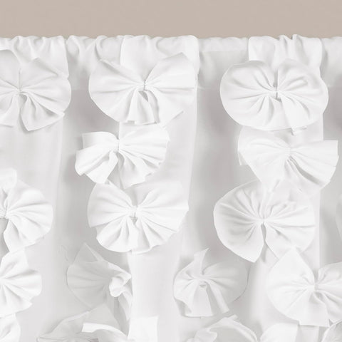 Lush Decor Riley Window Valance, Single 54" W x 18" L, White - Valance Curtains - Kitchen Valances for Windows - Bathroom Window Curtains
