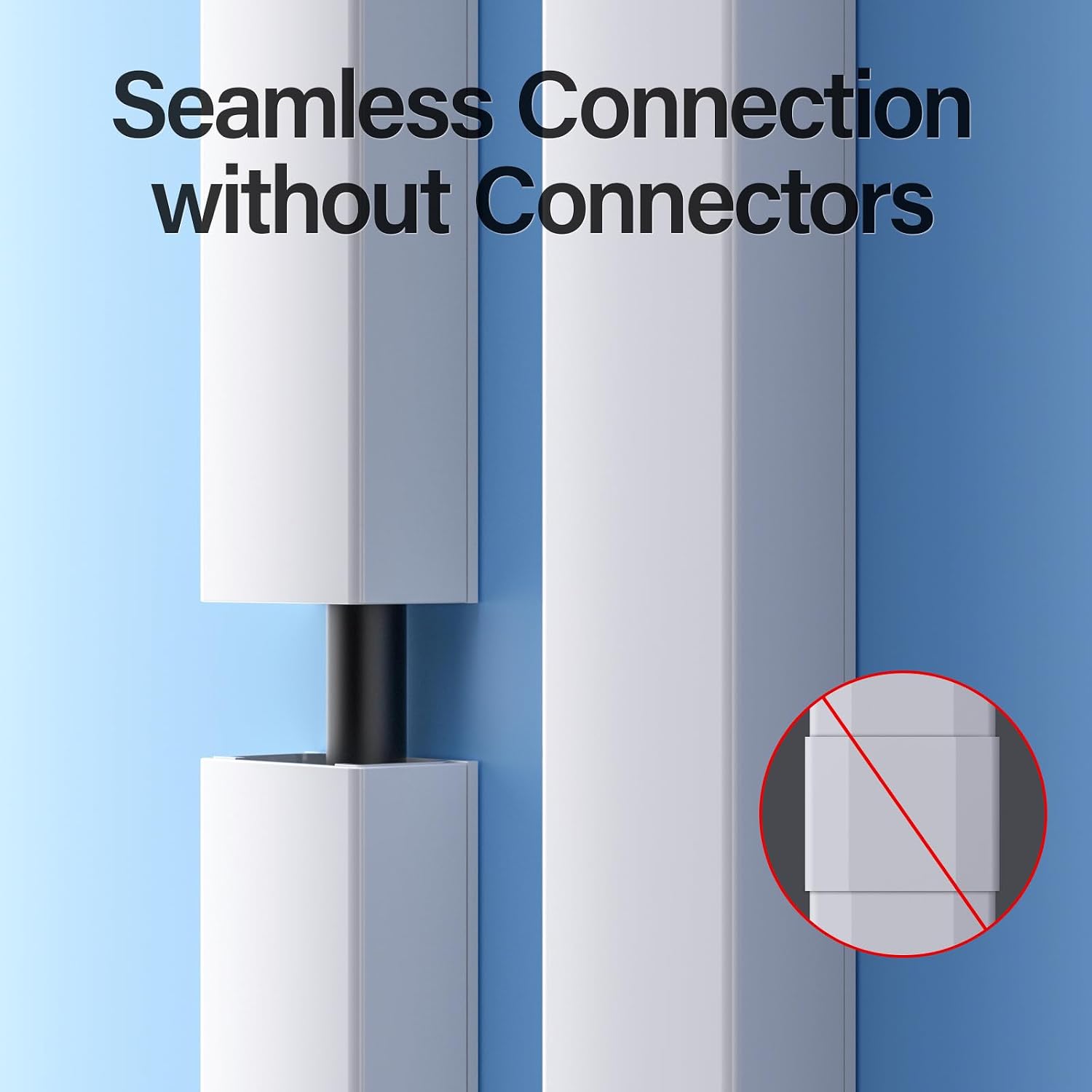 Delamu 56.7in Cord Hider, Cord Covers for 1-2 Wires on Wall, One-Cord Cable Hider, Easy Install Wire Hider Wire Covers for Cords on Wall, Cable Cover Raceway to Hide Wires Along Wall, W0.59 H0.4in
