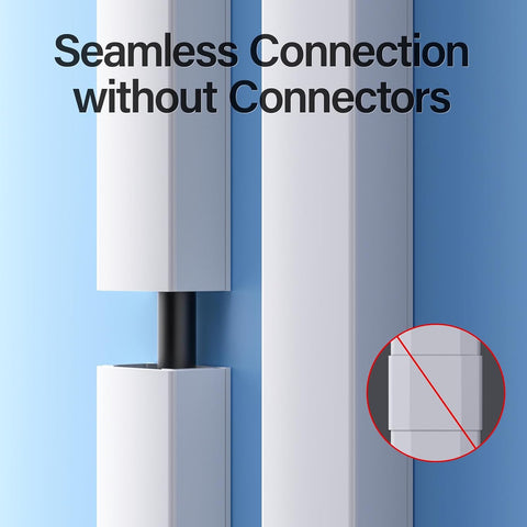 Delamu 56.7in Cord Hider, Cord Covers for 1-2 Wires on Wall, One-Cord Cable Hider, Easy Install Wire Hider Wire Covers for Cords on Wall, Cable Cover Raceway to Hide Wires Along Wall, W0.59 H0.4in