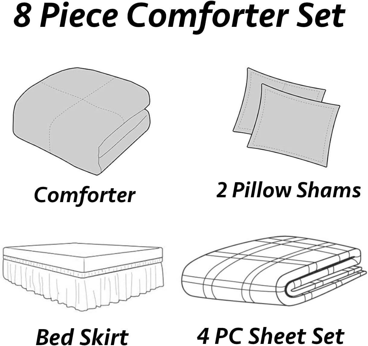 Empire Home 8-Piece Oversized Red & Black Comforter Set Bedding with Sheet Set (Queen Size)