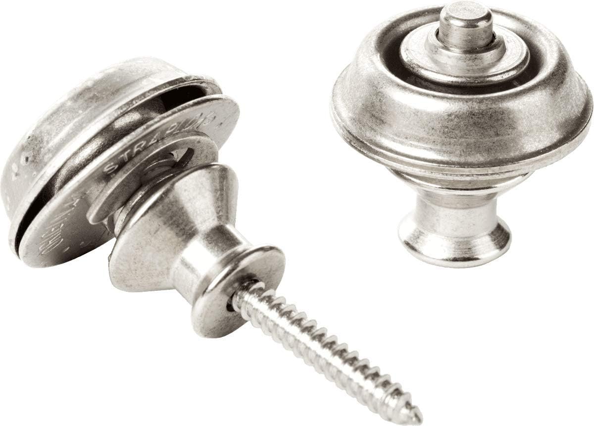 Jim Dunlop Straplok® Strap Retainers Dual Design - Vintage Nickel