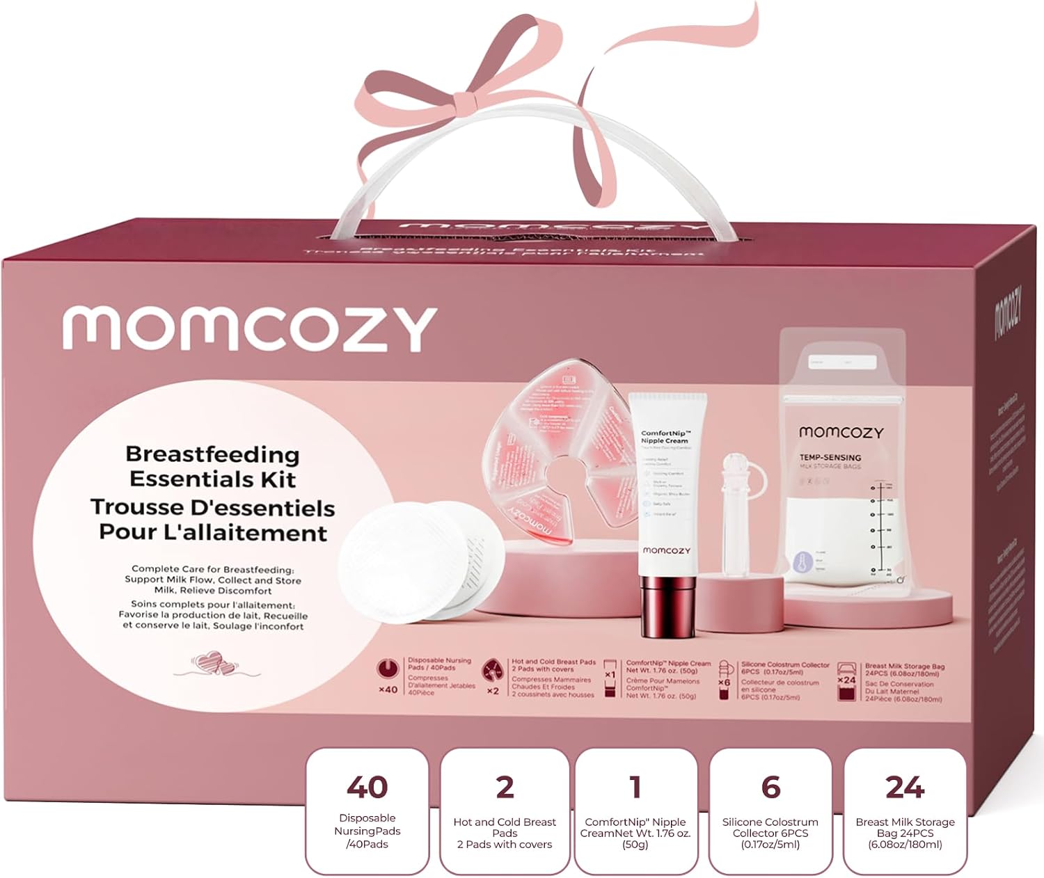 Momcozy 73PC Breastfeeding Essentials Kit,New Moms Postpartum Essentials