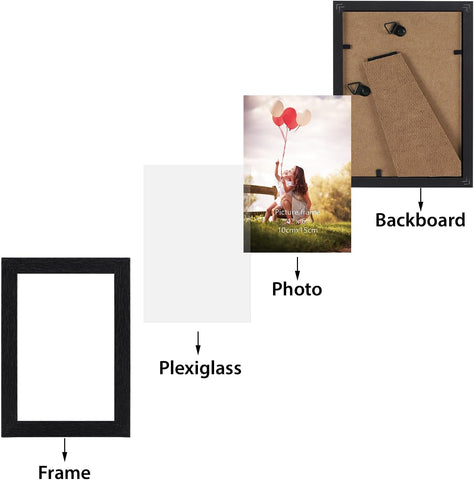 HORLIMER 4x6 Picture Frame Set of 15, Black Picture Frames for 4 by 6 Photo