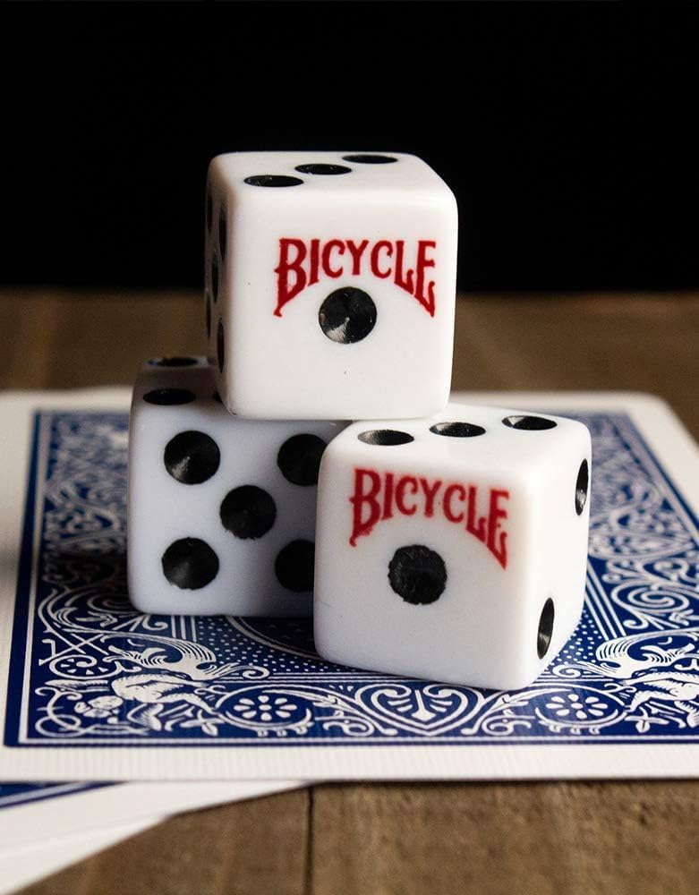 Bicycle 5 Dice Set Six Sided D6 Standard Game White Black 16 mm