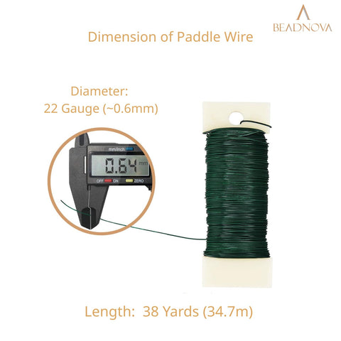 BEADNOVA Floral Wire 38 Yards 22 Gauge Paddle Wire for Wreath Making Craft Florist Floral Flower Arrangements Garland