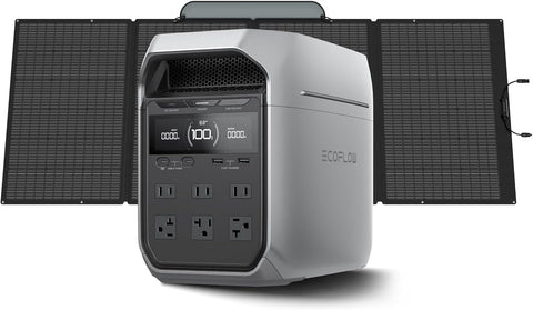 EF ECOFLOW Solar Generator DELTA 3 Plus with 400W Solar Panel, 1024Wh 1800W