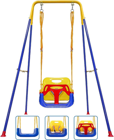 Foldable Toddler Swing Set for Indoor & Outdoor Use