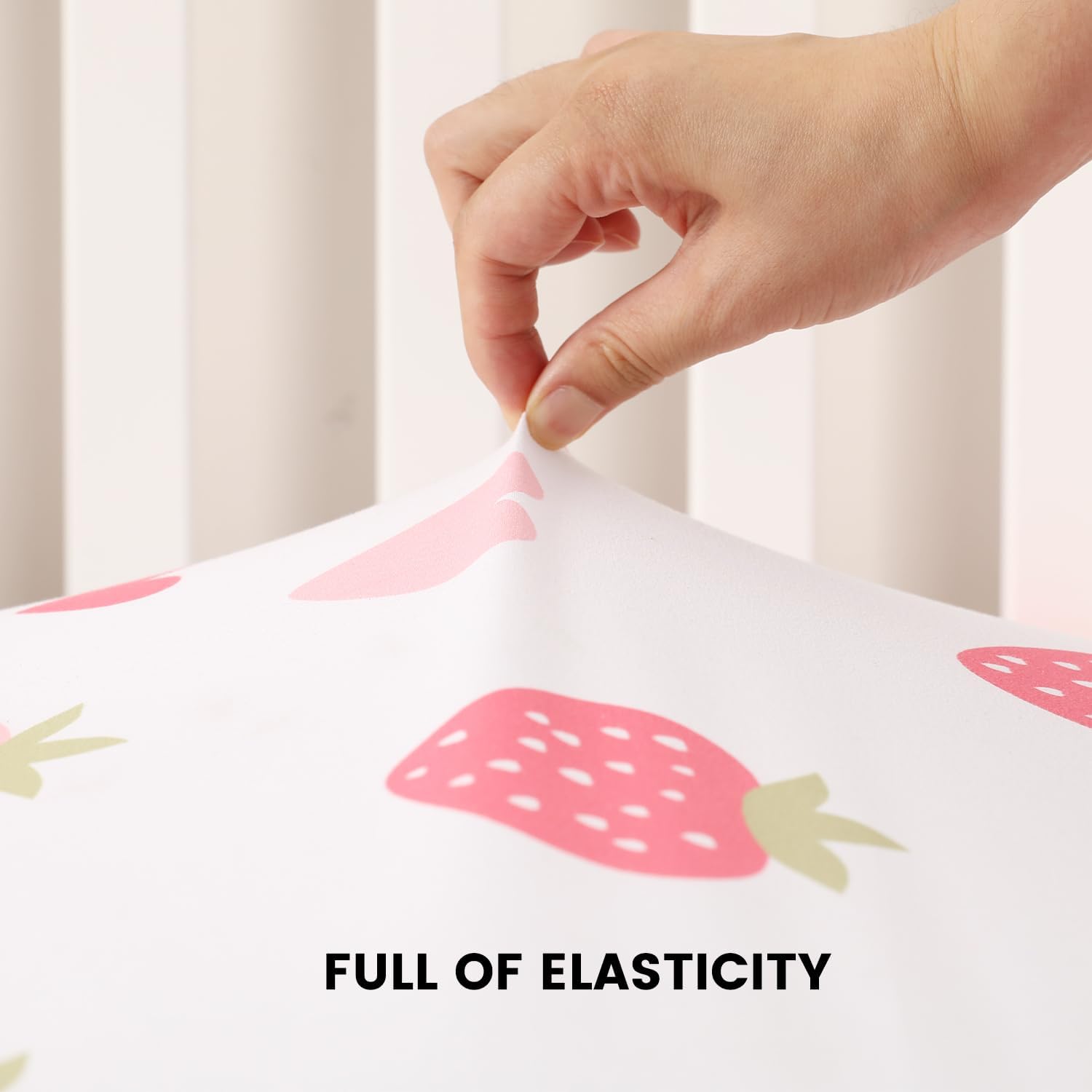 Baby Crib Sheets Girl, Toddler Bed Sheets Fitted for 52x28 Inch Standard Crib Mattress for Baby Girls, Set of 2 Super Soft Breathable Microfiber (Strawberry+Pink, 52x28 Inch (Pack of 2))