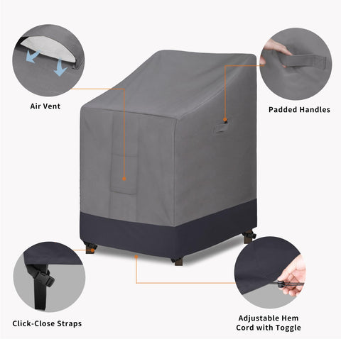 Easy-Going Outdoor Stackable Chair Cover, 1 Pack-28Wx36Dx47H inch