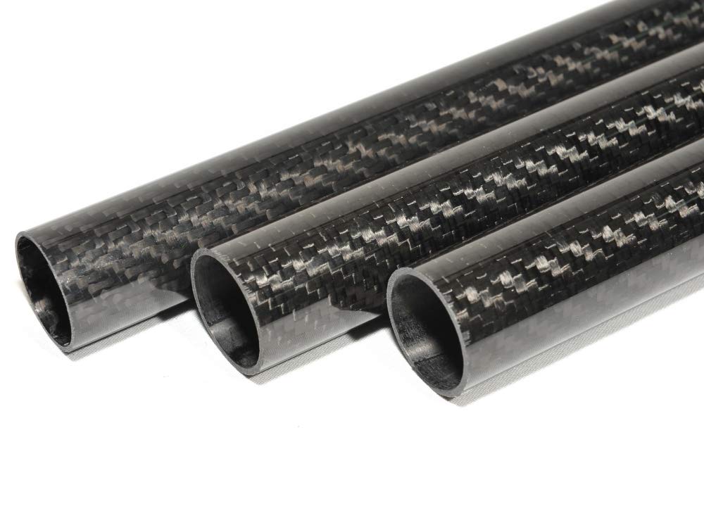 1pcs Roll Wrapped Carbon Fiber Tube/Tubing/Shaft OD 20mm X ID 16mm X Length 1000mm 3K Glossy Twill Weave Surface