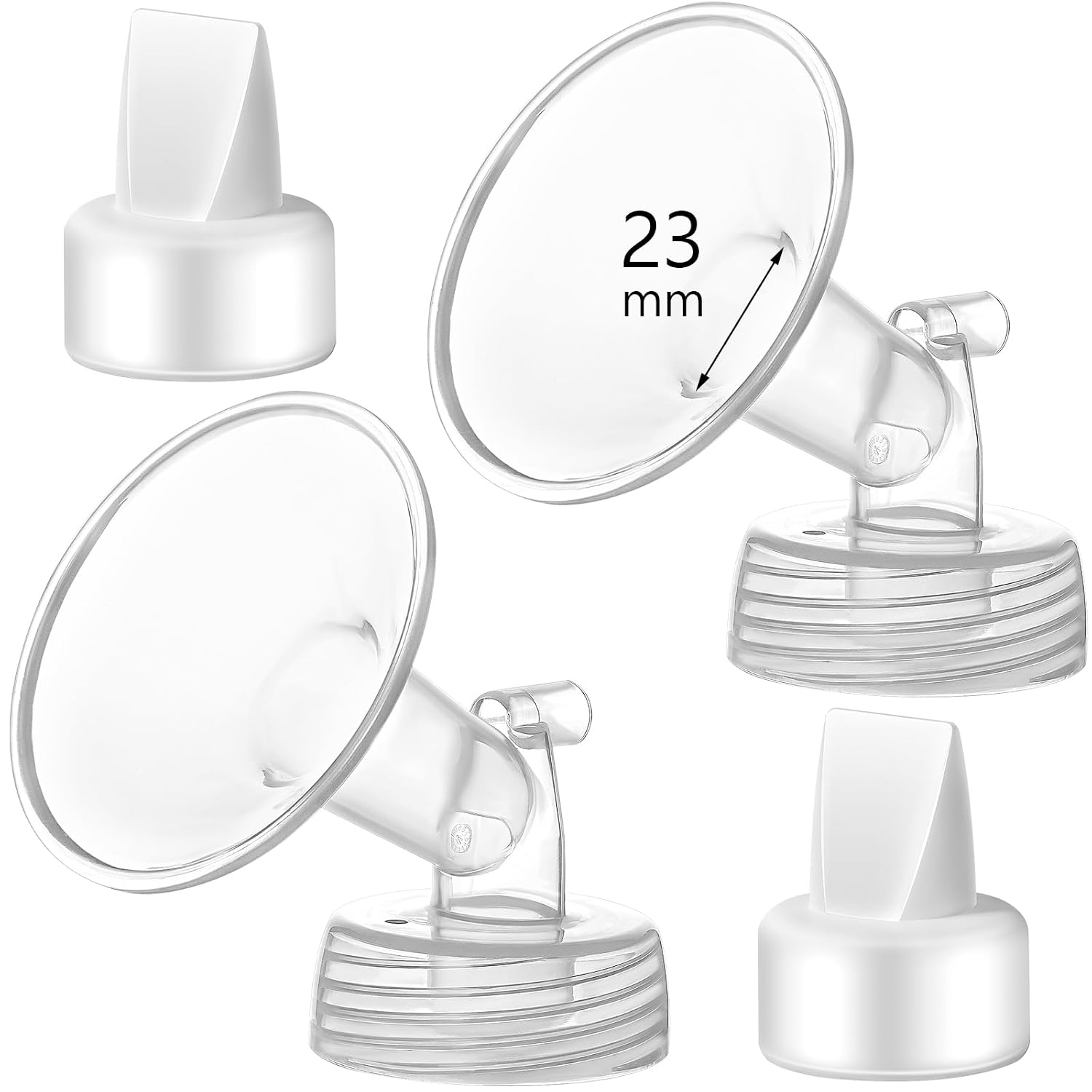 23mm Flange and Duckbill Valve Compatible with Spectra S1 S2 9 Plus Breastpump Replacement to Spectra Pump Parts, Not Original, Replace Accessories.