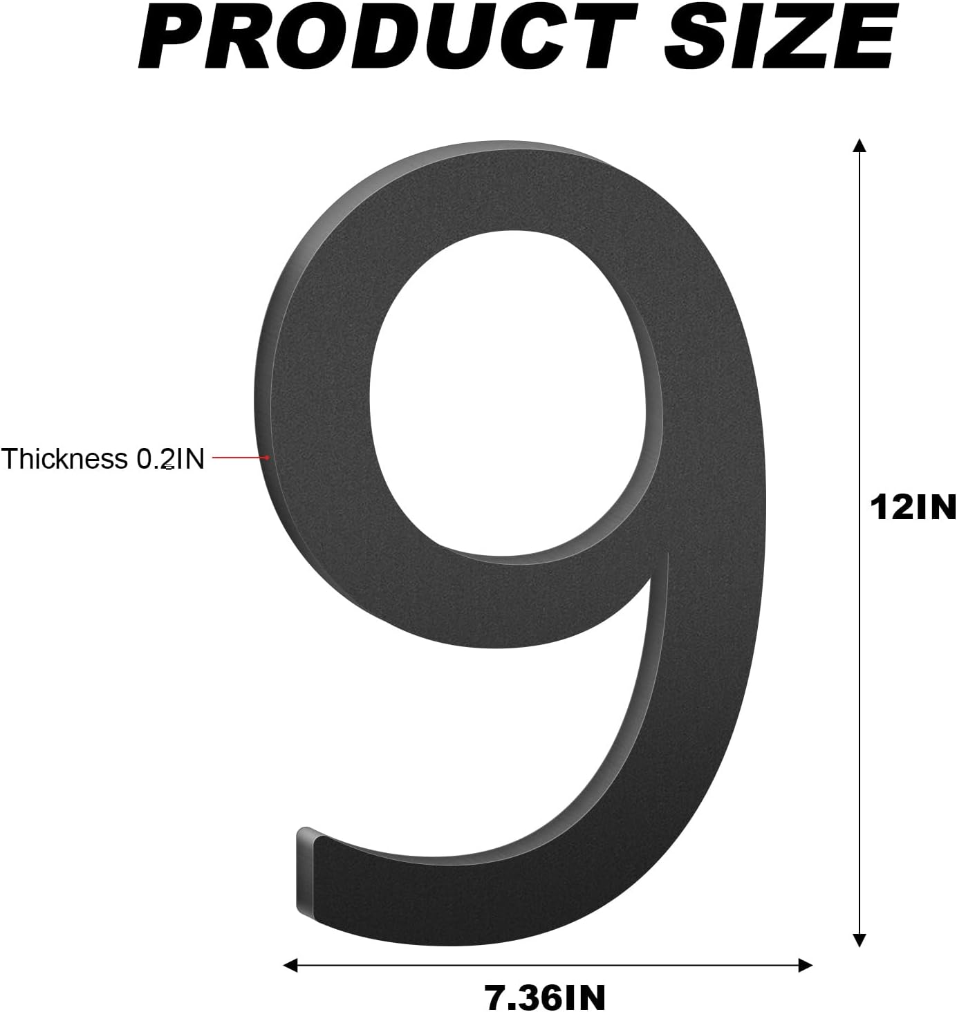 12 Inch Floating House Numbers for Outside, Address Numbers for House