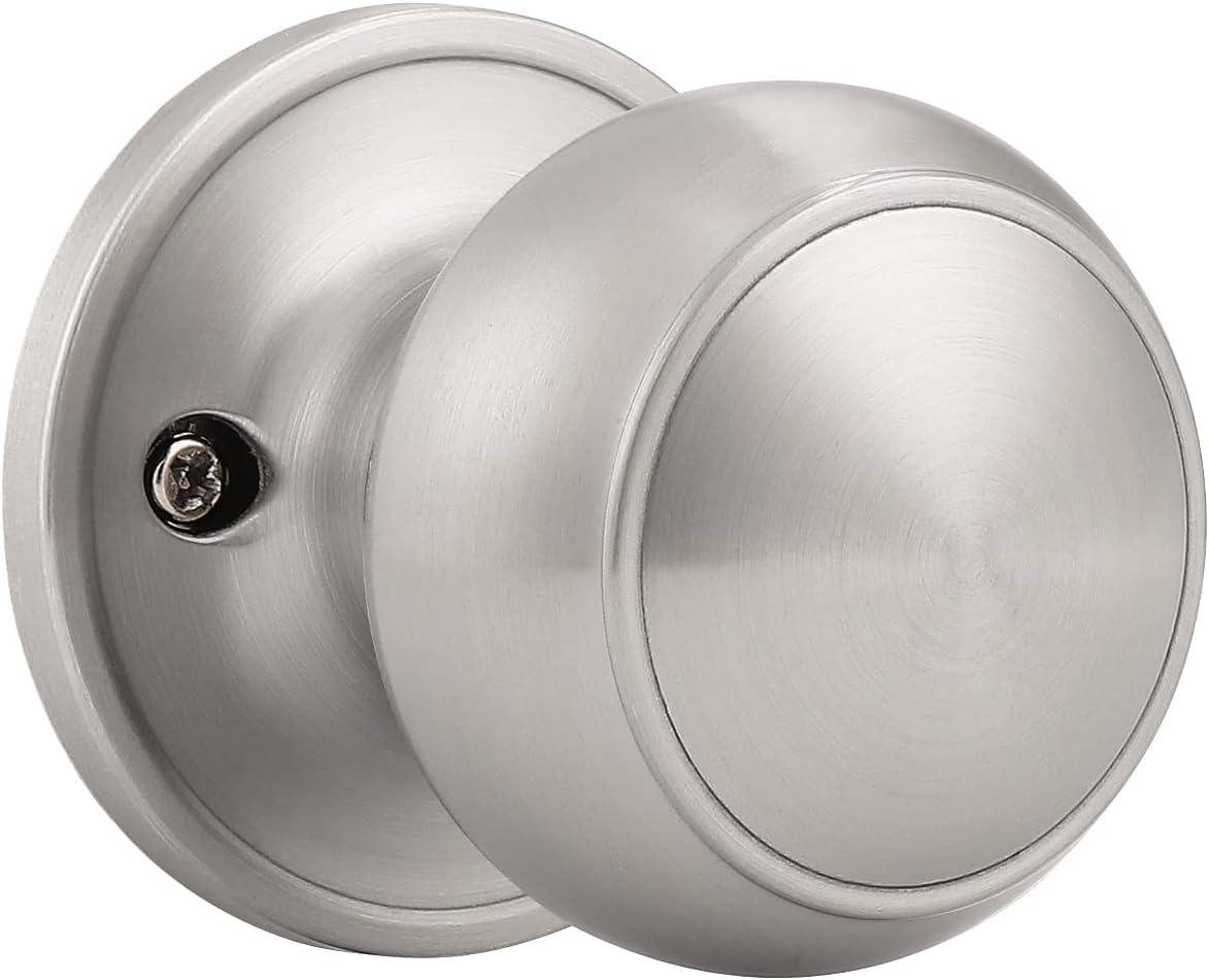 Probrico 8 Pack Classic Closet Door Knobs Dummy Door Knob, Individual Non-Turning Dummy Door Knob Single Side, Satin Nickel Interior Door Knobs