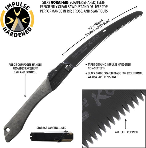 Silky Limited Edition GomBoy Kuro 240mm Folding Saw (801-24)