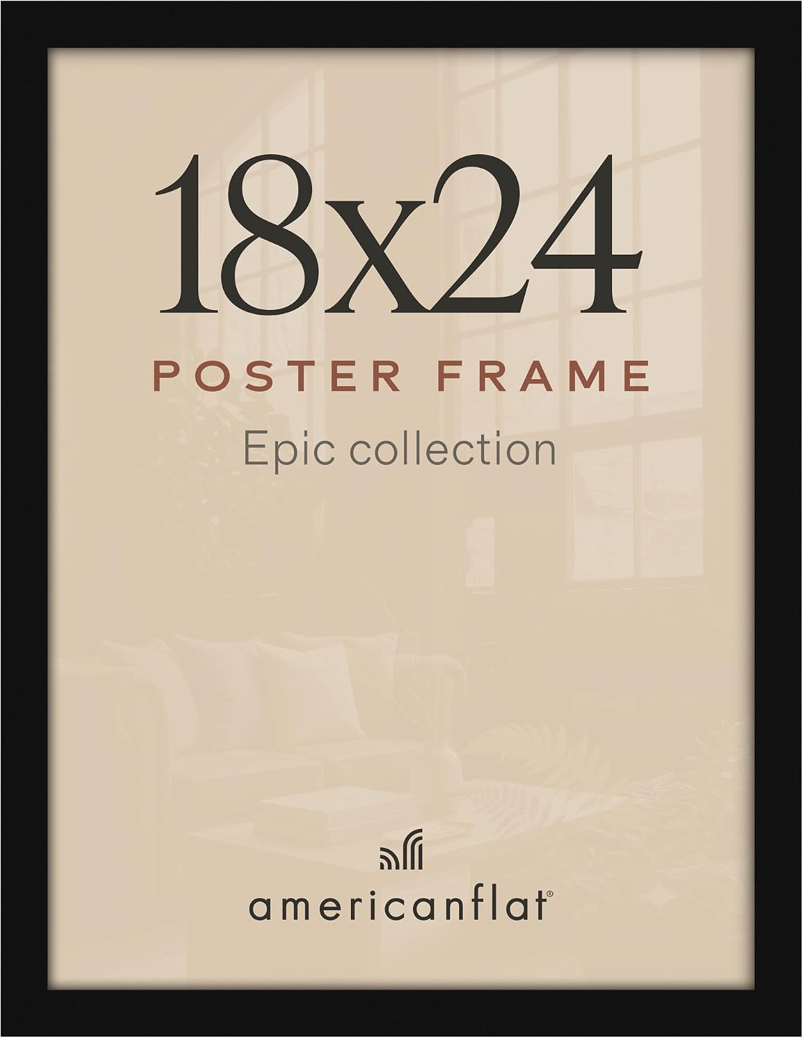 Americanflat 18x24 Poster Frame - Engineered Wood - Black