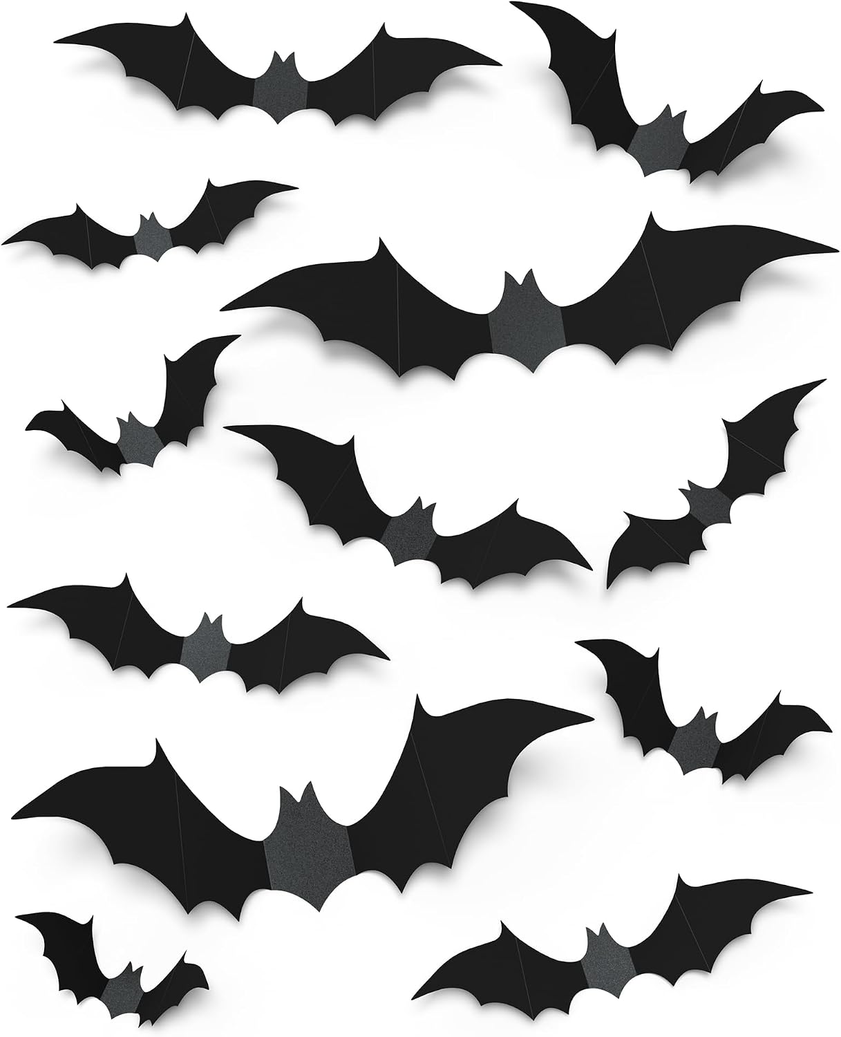 28 Pcs 3D Halloween Decorations Bats Decor,5 Sizes Bats Wall Decor Indoor