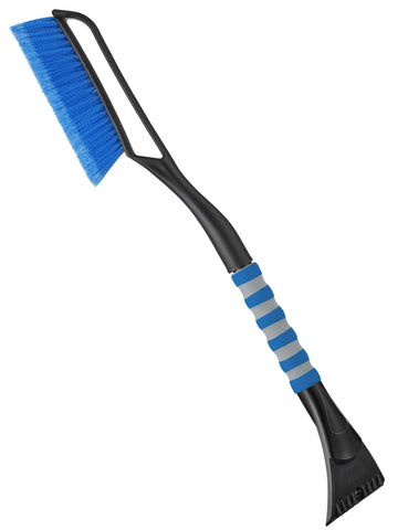 AstroAI 27"Snow Brush and Ice Scrapers for Car Windshield, Detachable Snow Scrapers with Ergonomic Foam Grip for Cars, Trucks, SUVs (Heavy Duty ABS, PVC Brush, Blue)