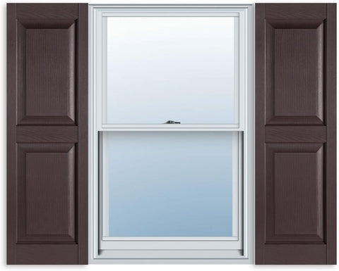 Exterior Solutions Standard Raised Panel Exterior Vinyl Shutter, Black (Pair), 15 Inch x 39 Inch