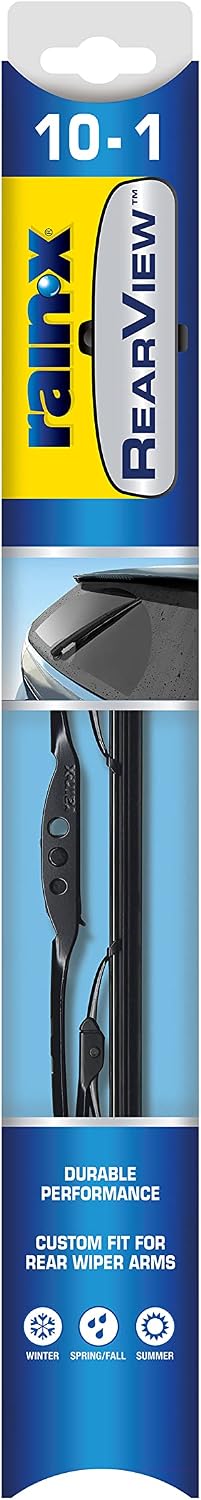 Rain-X 850019 RearView 10-1 Rear Wiper Blade, 10 Inch Conventional Rear Wiper Blade, Fits J-Hook (Pack Of 1), Automotive Replacement Wiper Blades That Meet Or Exceed OEM Quality And Design Standards