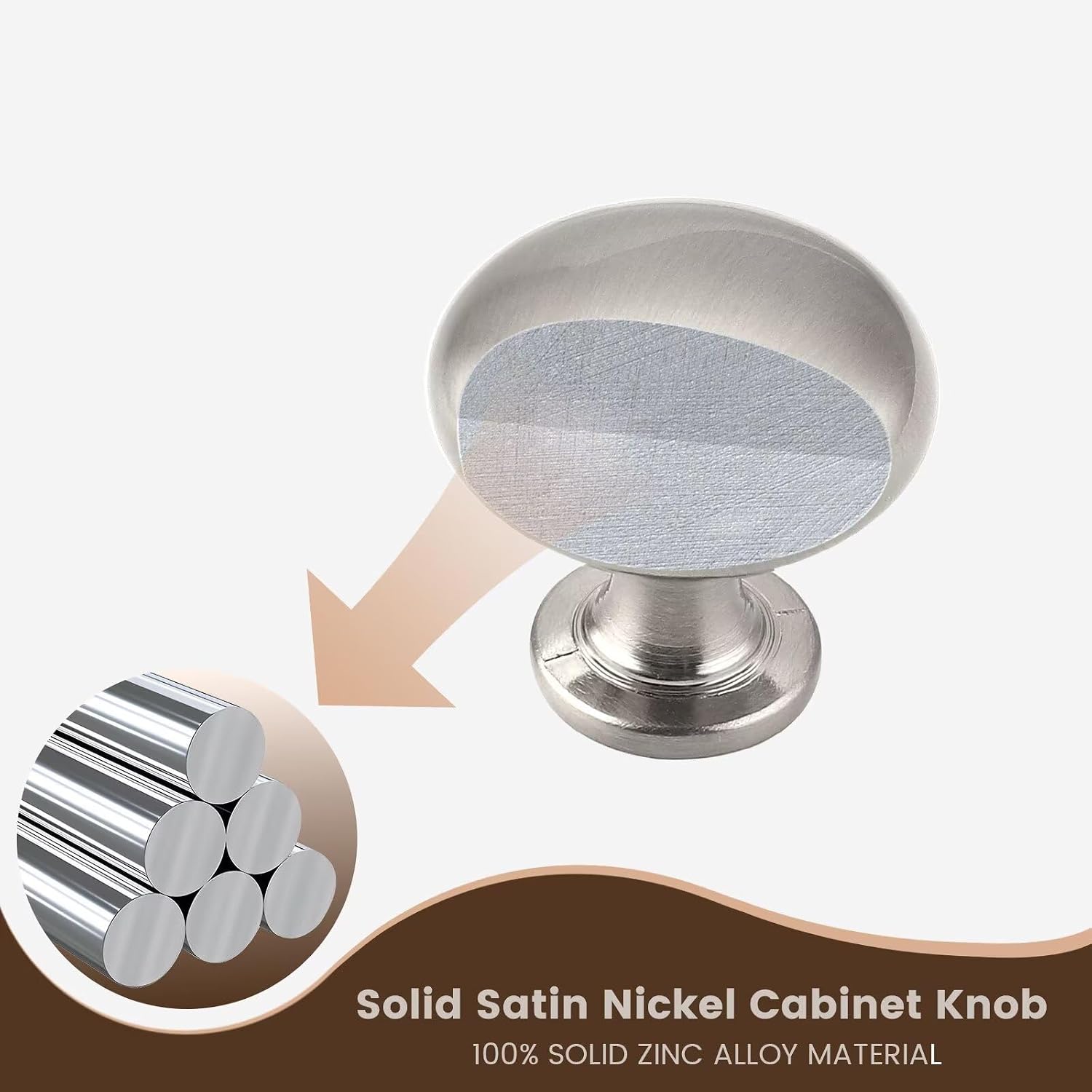 15 Pack Kitchen Cabinet Knobs, 1-3/16 Inch(29.5mm) Drawer Knobs Dresser Knobs,Satin Nickel Knobs Solid Drawer Pulls,Kitchen Cabinet Pulls for Dresser Drawers