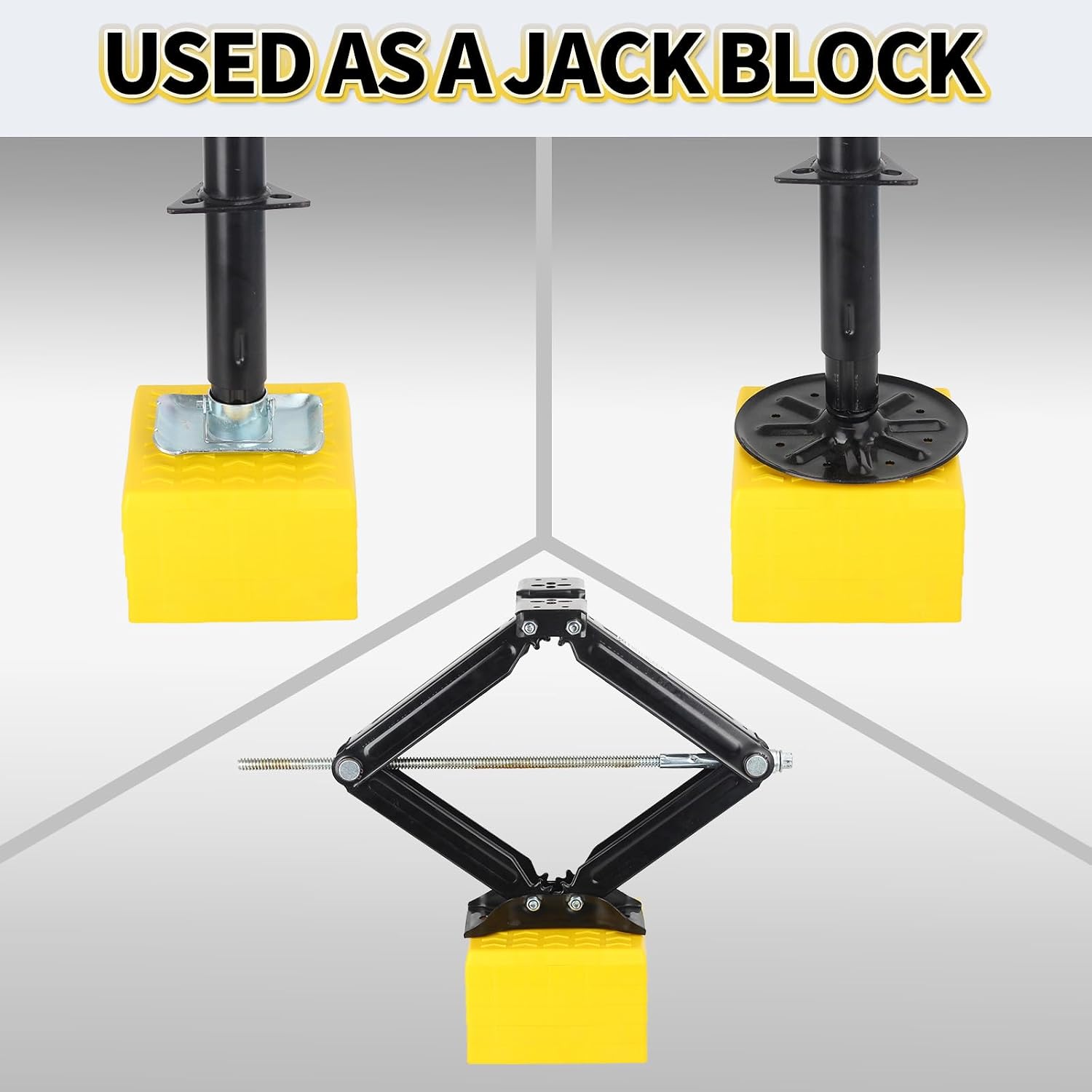 OULEME 24-Pack RV Leveling Blocks, Stackable Camper Trailer Leveler, Yellow