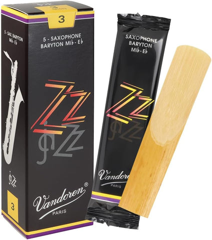 Vandoren SR443 Bari Sax ZZ Reeds Strength 3; Box of 5, black