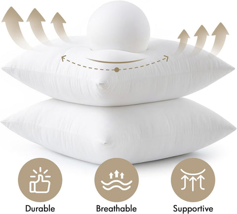 MIULEE 18x18 Pillow Inserts 4 Pack, 100% Virgin Fiber Filling Throw Pillows